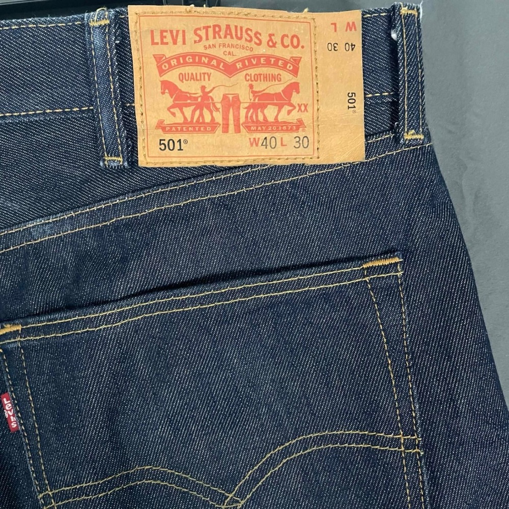 Levis 501 40x30 (41x30) Rigid Dark Wash Original Fit Jeans Mens Straight Leg